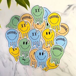 PACK of 12 Vinyl Glossing Sticker | Smiley Face | Emoji Sticker